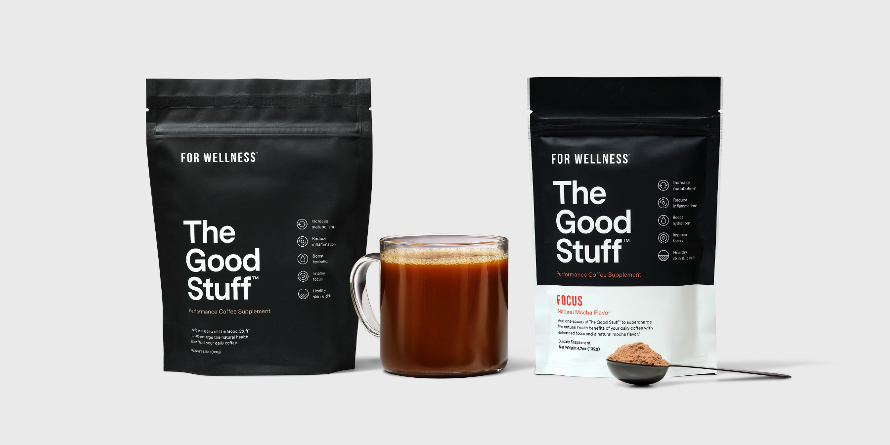  For Wellness The Good Stuff™ Focus Blend (30 Servings Pouch),  Non-Dairy Coffee Supplement – Stimulates Cognitive Function & Mental  Clarity : Health & Household
