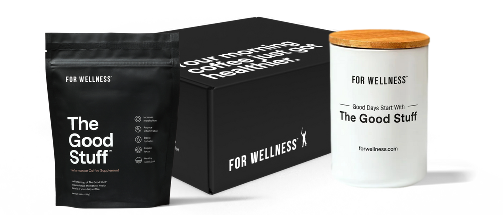 The Good Stuff Performance pouch, welcome kit, and canister