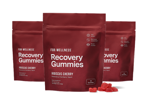 Three pouches of Recovery Gummies Restore