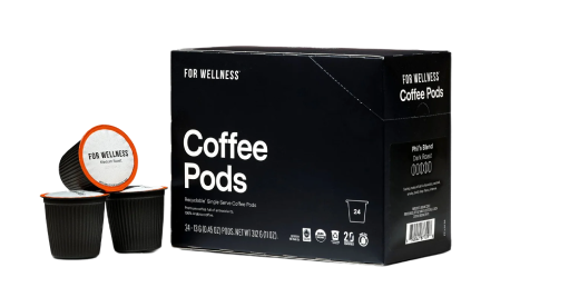 Dark roast coffee pods box