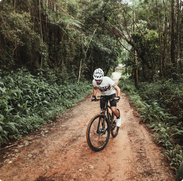 Man biking on a trail