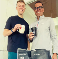 Customers with coffee and the Good Stuff 