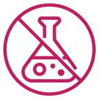 No artificial ingredients icon: a crossed-out flask