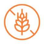 Gluten-free icon: a crossed-out wheat stalk