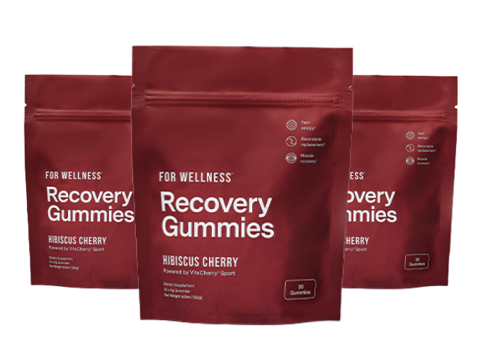 Three pouches of Recovery Gummies Restore