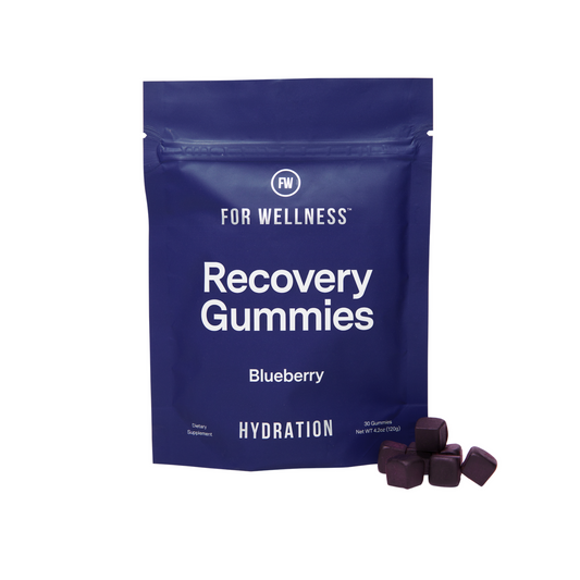 Front of Recovery Gummies Hydration pouch 