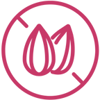 Tree nut allergen icon in a circle, pink