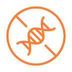 Non-GMO icon: circle with a DNA strand and a diagonal line