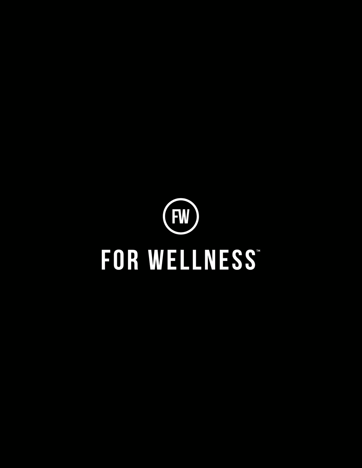 Logo with text 'FW FOR WELLNESS' on a black background