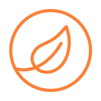 Vegan icon: circle with a leaf outline