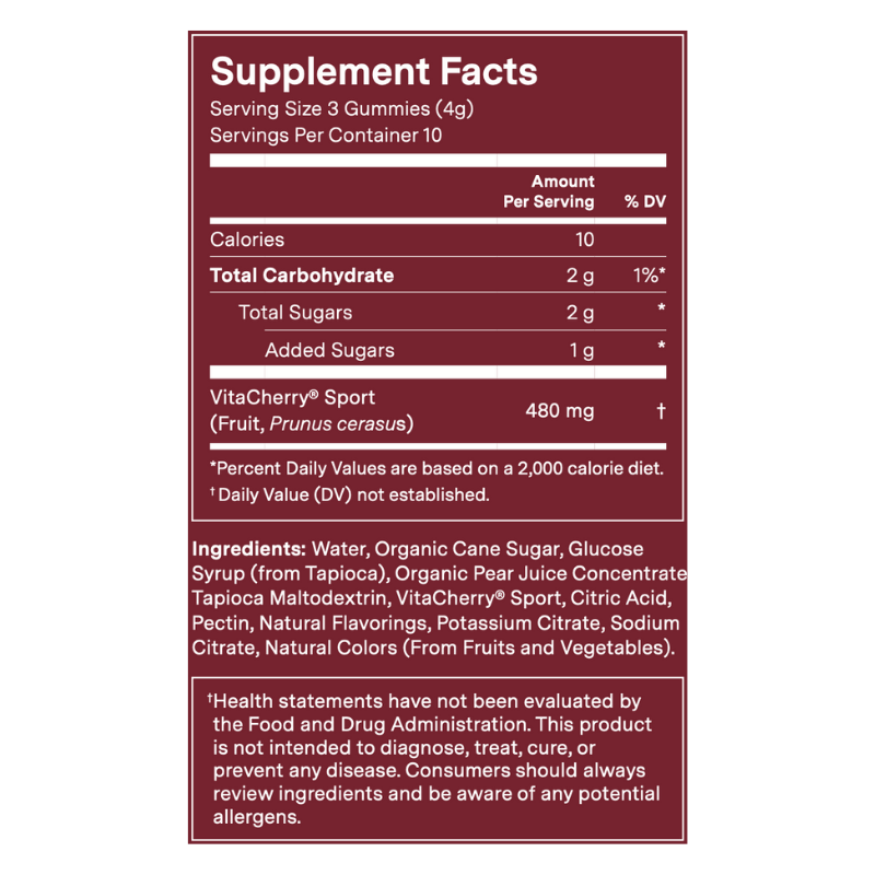 Recovery Gummies™ Success, supplement-facts