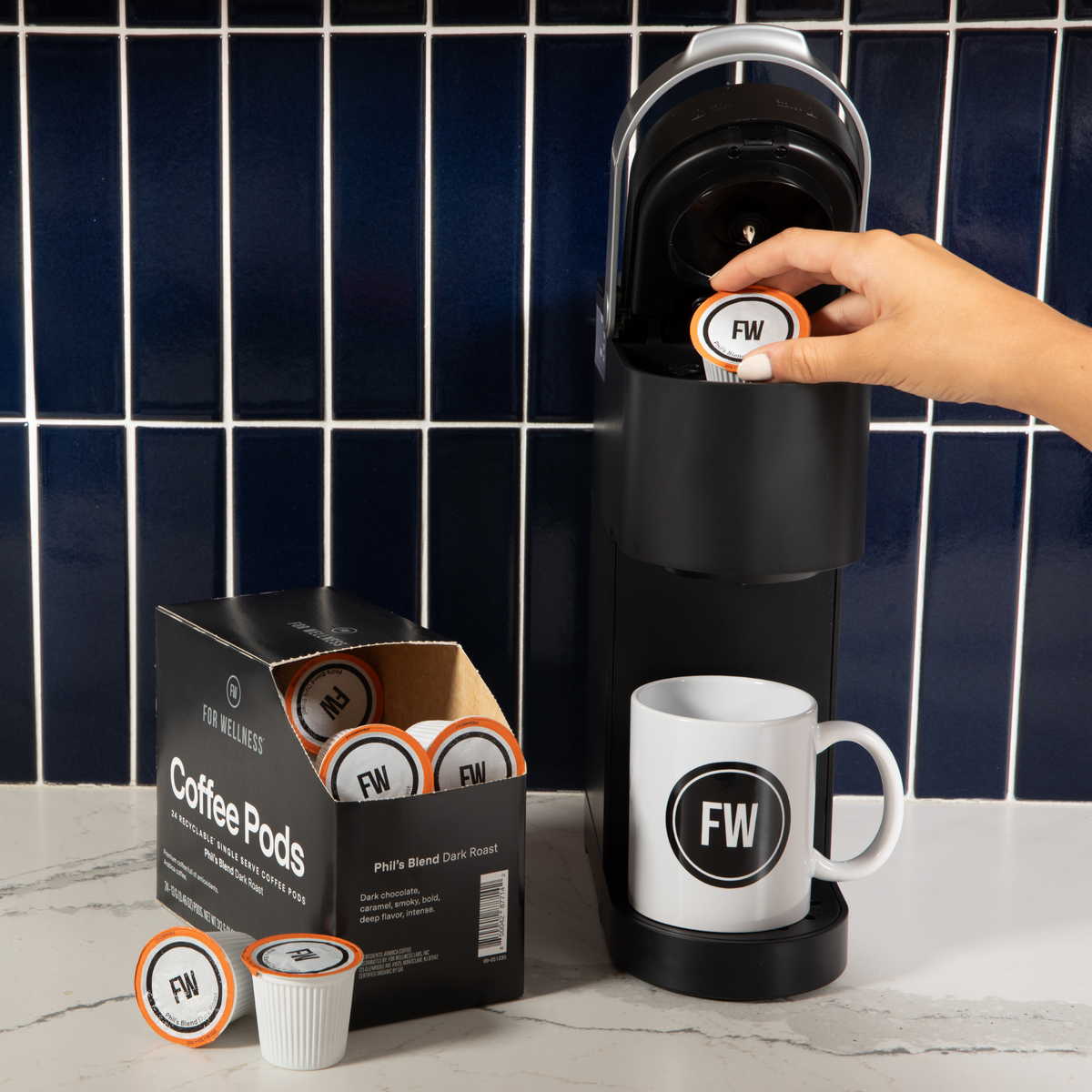Organic Arabica Coffee Pods by For Wellness, Medium Roast / 24 Pods
